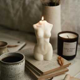 Venus Body Candle - Goddess Black Orchid Scented Soy Wax Sculptural Elegant Home Decor Handmade Gift