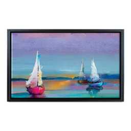 Colorful Sailboats Canvas Print, Seascape Wall Art, Ready To Hang - thumbnail 4