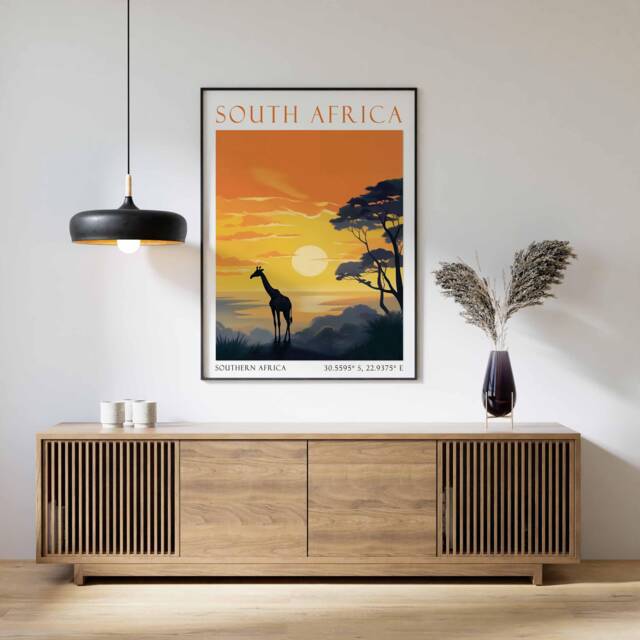 South Africa Travel Print, Poster, African Wall Art, Landscape Decor, Gift - image 1