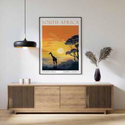 South Africa Travel Print, Poster, African Wall Art, Landscape Decor, Gift - thumbnail 1