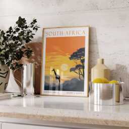 South Africa Travel Print, Poster, African Wall Art, Landscape Decor, Gift - thumbnail 3