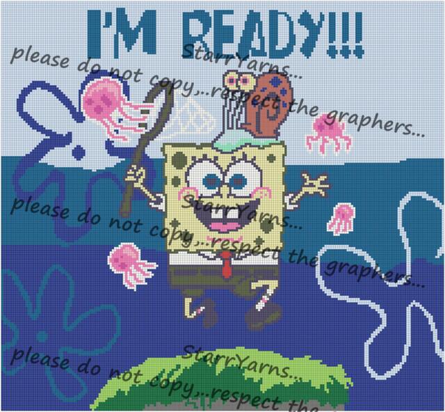 Jelly Fishing Crochet Blanket Graph Pattern - image 1