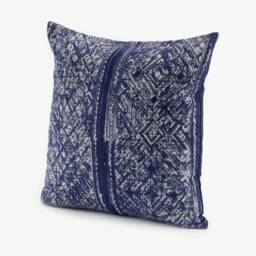 Hmong Hill Tribe Pillow Cover - Indigo Batik, Vintage Cotton - 16x16 - thumbnail 2