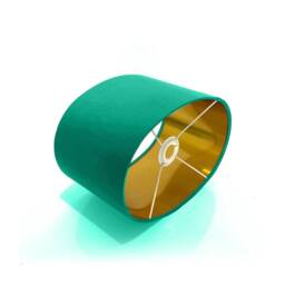 New Luxury High Quality Handmade Jade Green 78 Cotton Fabric Lamp Shade Oval Shape Oval Metallic Lining - thumbnail 2