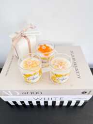 Daffodil Candle -Birthday Daffodil Gift - Coco Soy Wax Votive Flower Cotton Wick 90G Luxury Boxed - thumbnail 1