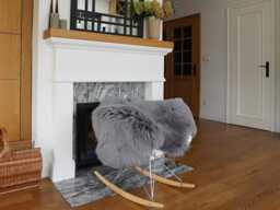 Sheepskin Grey Throw Genuine Leather Sheep Skin Decorative Rug Grey 50'' X 30 - thumbnail 1