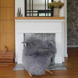 Sheepskin Grey Throw Genuine Leather Sheep Skin Decorative Rug Grey 50'' X 30 - thumbnail 2