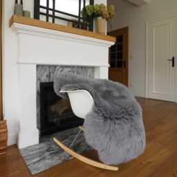 Sheepskin Grey Throw Genuine Leather Sheep Skin Decorative Rug Grey 50'' X 30 - thumbnail 3