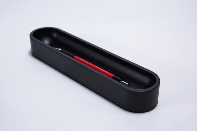 Black Oval Pen Tray, Modern Wood Pencil Holder, Minimalist Desk Accessory, Stationery Office Organizer, Gifts , Desk Tidy - image 1