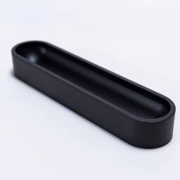 Black Oval Pen Tray, Modern Wood Pencil Holder, Minimalist Desk Accessory, Stationery Office Organizer, Gifts , Desk Tidy - thumbnail 3
