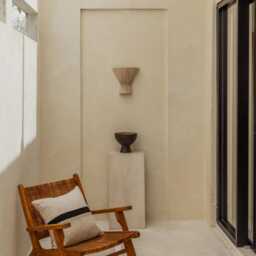 Flume Cloth Wall Light Sand Beige Minimalist Bedside Lamp, Bali Home D??cor - thumbnail 2