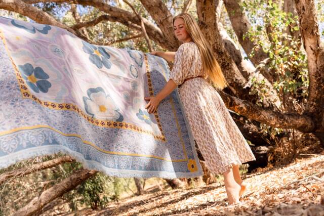 Pure Cotton Picnic Rug Blanket Throw Yoga Mat Beach Grounding - image 1