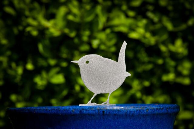 Stainless Steel Wren Plant Pot Decoration, Indoor Or Outdoor, House Ornament, Lawn Spike, Hanging Basket, Window Box, Garden Gifts - image 1