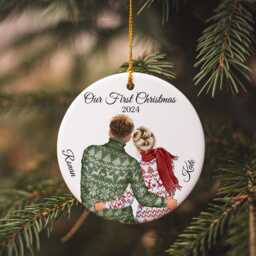 Personalized First Christmas Ornament Mr & Mrs Bauble, Newlywed Gift