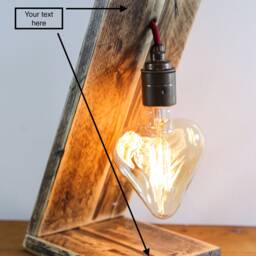 Personalized Star Table Lamp Reclaimed Wood, Vintage Bulb - thumbnail 3