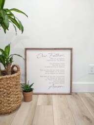 The Lord's Prayer Art Large Wood Sign Christian Scripture Bible Verse Painted Jesus Our Father Church Wall Decor Pastor Gift Painting - thumbnail 1
