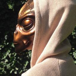 Chameleon Alien Mask Hand-Painted Space Helmet, Festival Costume - thumbnail 4