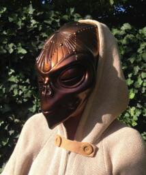 Chameleon Alien Mask Hand-Painted Space Helmet, Festival Costume