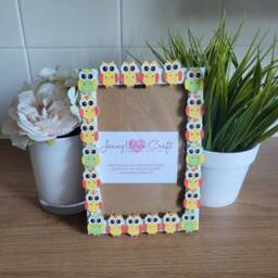 Colourful Wooden Owl Button Photo Frame 4 X 6 Inches - thumbnail 2