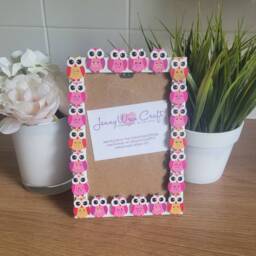 Colourful Wooden Owl Button Photo Frame 4 X 6 Inches - thumbnail 3