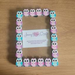 Colourful Wooden Owl Button Photo Frame 4 X 6 Inches - thumbnail 4