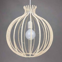 "Handmade Rattan Pendant Light, Rural Ceiling Lamp, Decor Lighting Fixture, W13.7"" By H13.7" - thumbnail 2
