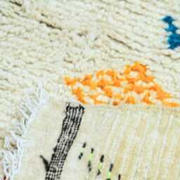 Modern Bright Blue Moroccan Rug - Handwoven Wool Berber Carpet With Minimalist Line Patterns - thumbnail 4