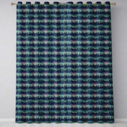 starry Night Pine Trees Landscape Seamless Pattern Readymade Eyelet Ring Top Thermal 100% Blackout Curtains - thumbnail 2