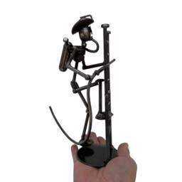 Firefighter 9 Inches High 100% Handmade. Made Out Of Scrap Metal. A Incredible Gift For Firefighters - thumbnail 3