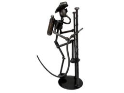 Firefighter 9 Inches High 100% Handmade. Made Out Of Scrap Metal. A Incredible Gift For Firefighters - thumbnail 1
