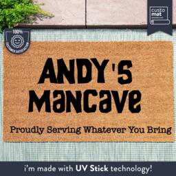 Personalized Door Mat - Custom Name Man Cave Gift For Him Gifts Guys Husband - thumbnail 1