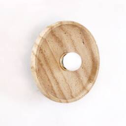 Travertine Round Modern Light Fixture Sconce Vanity Wall Kitchen Lighting Powder Room - thumbnail 3
