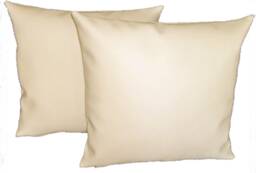 "2 Cream Faux Leather Classic Cushions 16"" 18"" 20"