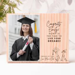 Grad Gift For Daughter, Best Friend, Her, Personalised Graduation Gift, Keepsake, Wood Engraved Picture Frame, Proud Of You