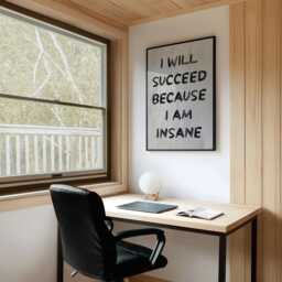 I Will Succeed Because Am Insane Poster - Motivational Office Print Hustle Mindset Quotes Lock in Wall Art Money - thumbnail 2
