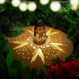 Hummingbird Solar Lantern Metal Cut-Out Outdoor Hanging Light