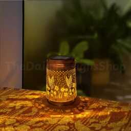 Hummingbird Solar Lantern Metal Cut-Out Outdoor Hanging Light - thumbnail 2