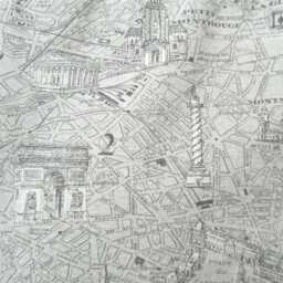 Paris Street Map - Window Valance Corded Lined Rod Pocket Scalloped Valance/ Cotton - thumbnail 2