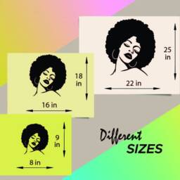 In-Style Decals Wall Vinyl Decal Home Decor Art Sticker Beautiful Girl Woman With Afro Hair Beauty Salon Removable Mural Design 1756 - thumbnail 2