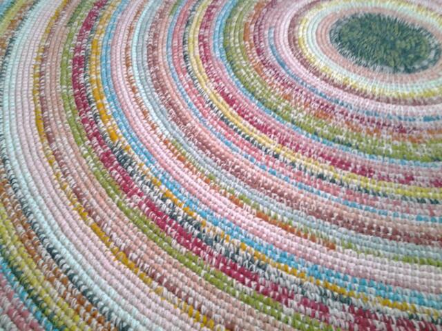 Handmade Wool Round Rug Colorful Crochet Area Rug - image 1