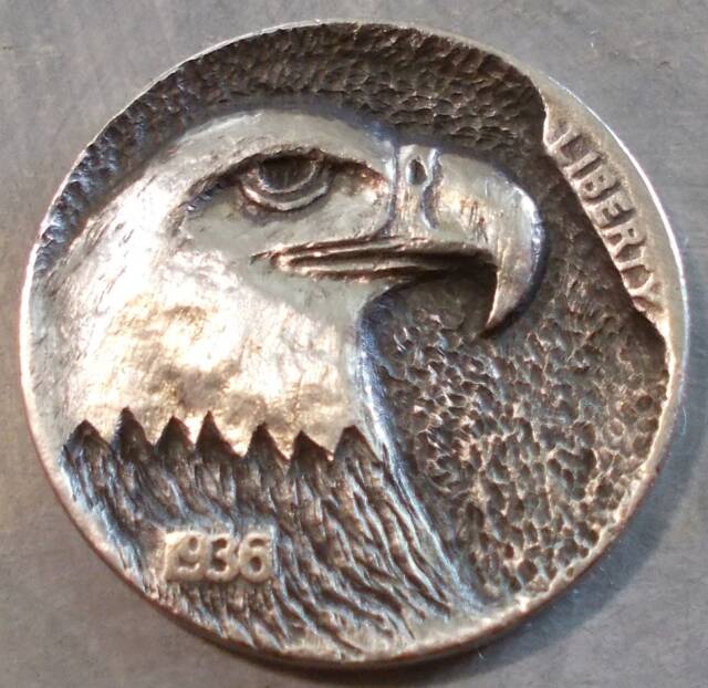 Deep Carved Hobo Nickel, Eagle #3