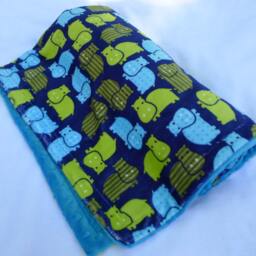 Minky Baby Blanket - Hippo Boy Personalized - thumbnail 4
