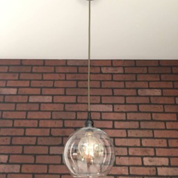 "Industrial Pendant Light -Black 8"" Clear Glass Open Globe Shade With Patented ""Huila Connector" - thumbnail 2