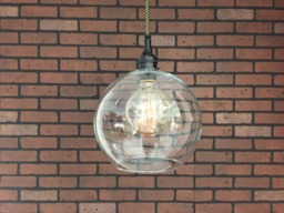 "Industrial Pendant Light -Black 8"" Clear Glass Open Globe Shade With Patented ""Huila Connector"
