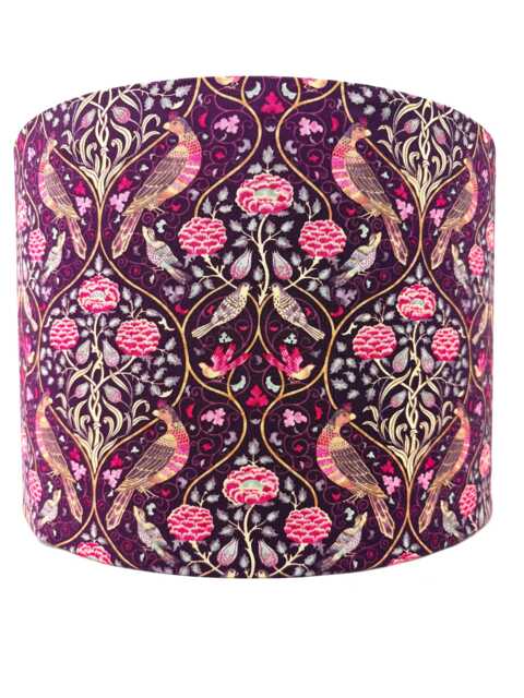 William Morris Lampshade Art Nouveau Purple Floral Drum Shade - image 1