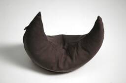Half Moon Buckwheat Pillow Neck Support Ortopedic Buckwheat Dark Brown Linen Zero Waste - thumbnail 1