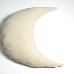 Half Moon Buckwheat Pillow Neck Support Ortopedic Buckwheat Dark Brown Linen Zero Waste - thumbnail 3