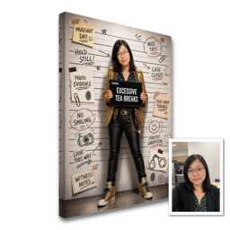 Personalised Funny Mugshot Canvas From Photo, Custom Comedy Charge Wall Art, Fake Lineup Poster Birthday Gift For Home Bar Decor - thumbnail 1