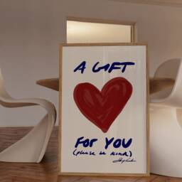 A Gift For You Heart Wall Art Mid Century Modern Typography Poster Print - thumbnail 3