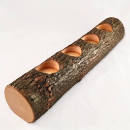 Full Log Branch Wood Tealight Candle Holder, Natural Cut Out Of Tree Wood, Reclaimed Sealed Gifts Under 30 - thumbnail 4